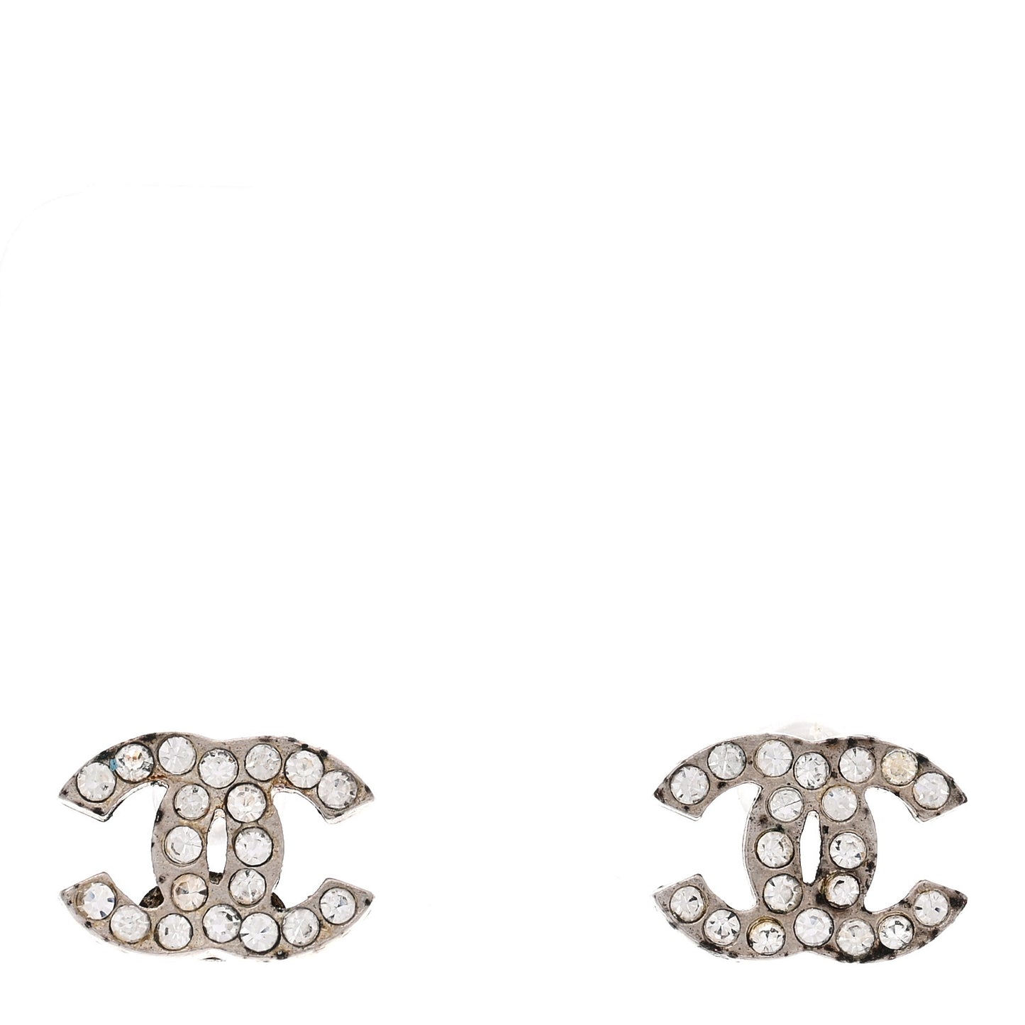 Crystal Mini CC Earrings Silver