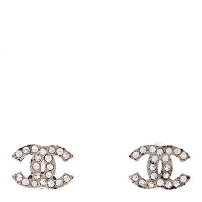 Chanel Crystal Mini CC Earrings Silver 1 of 4