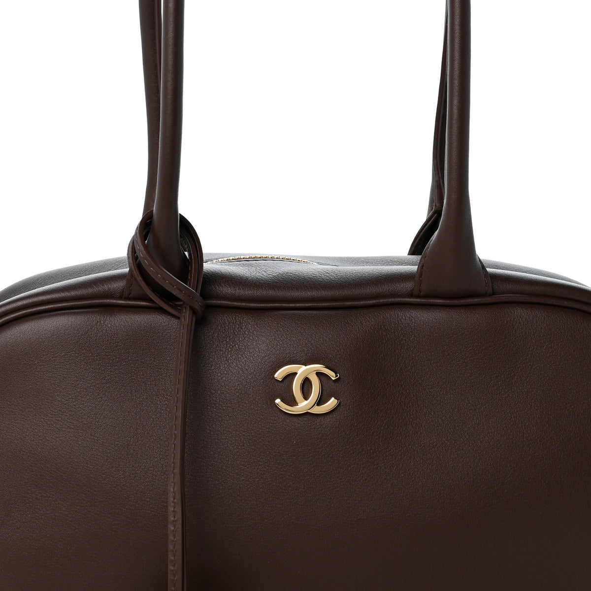 Chanel Calfskin Large Perfect Bowling Bag Dark Brown 8 of 10