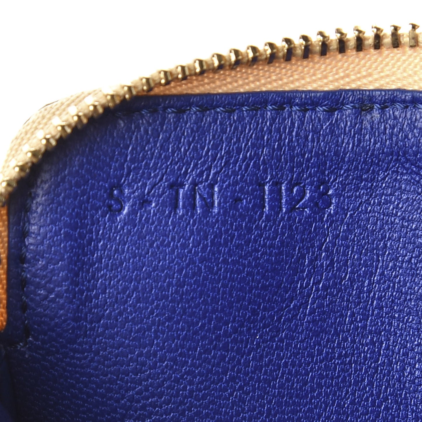 Lambskin Bi-Color Coeur Coin Card Case Blue Beige