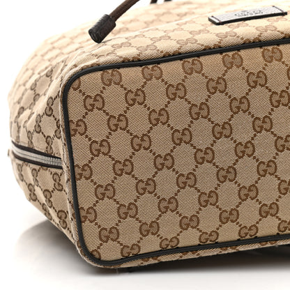 Gucci Monogram Dollar Calfskin O Drawstring Backpack Beige Ebony Testa di Moro Dark Chocolate 9 of 10