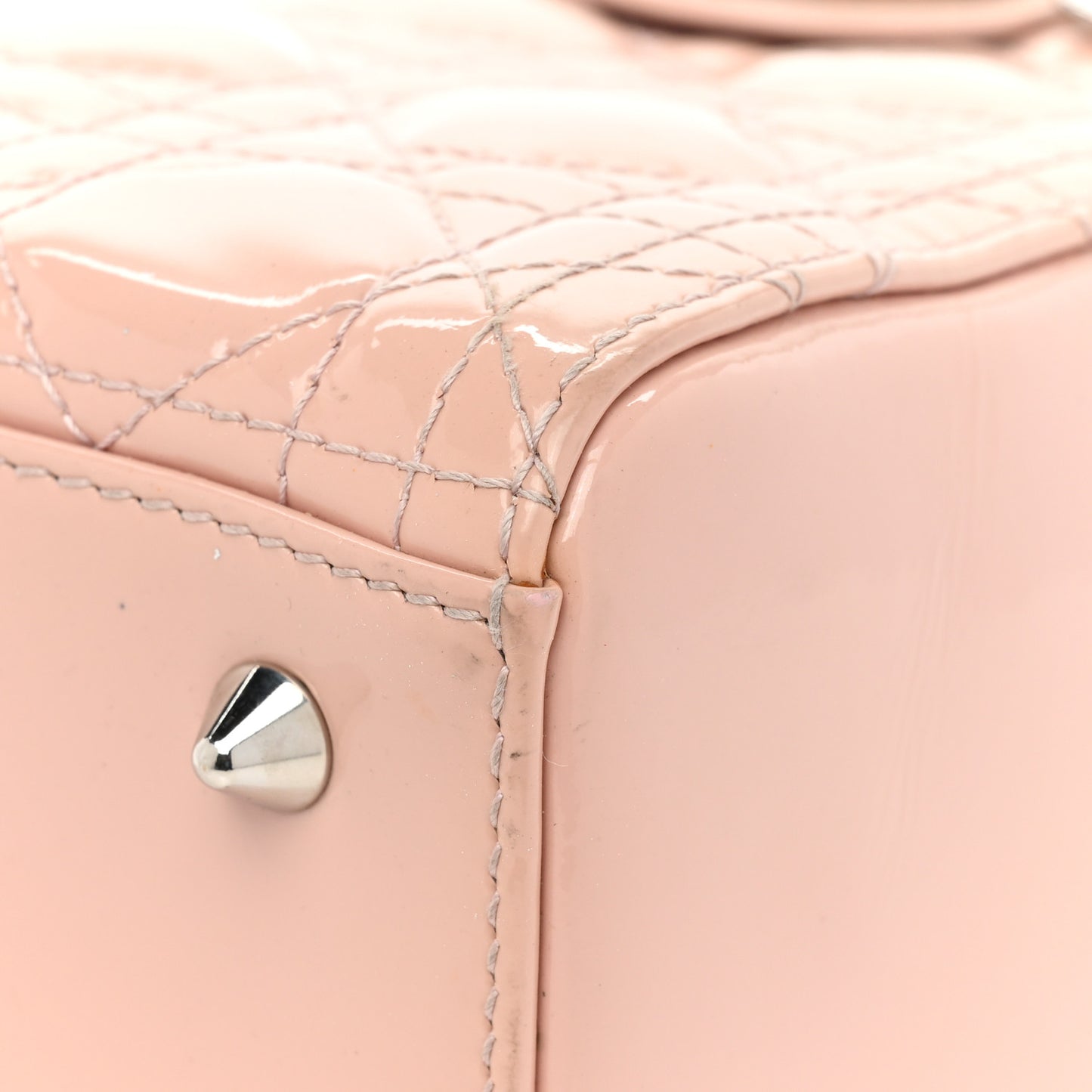 Patent Cannage Medium Lady Dior Rose Clair