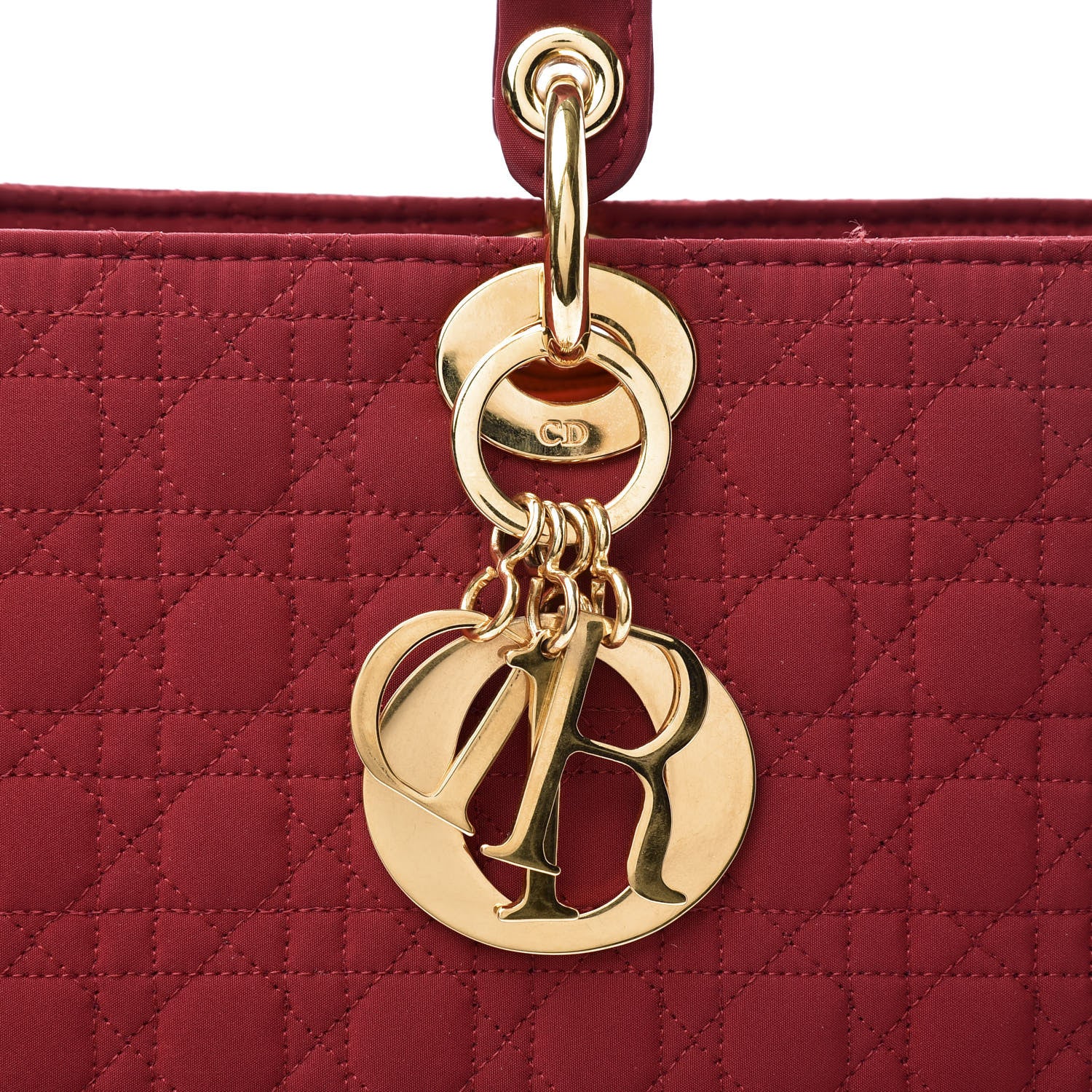 Christian Dior Nylon Cannage Large Lady Dior Red 11 of 12