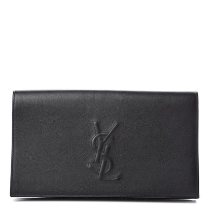 Saint Laurent Calfskin Monogram Large Belle De Jour Clutch Black 1 of 9