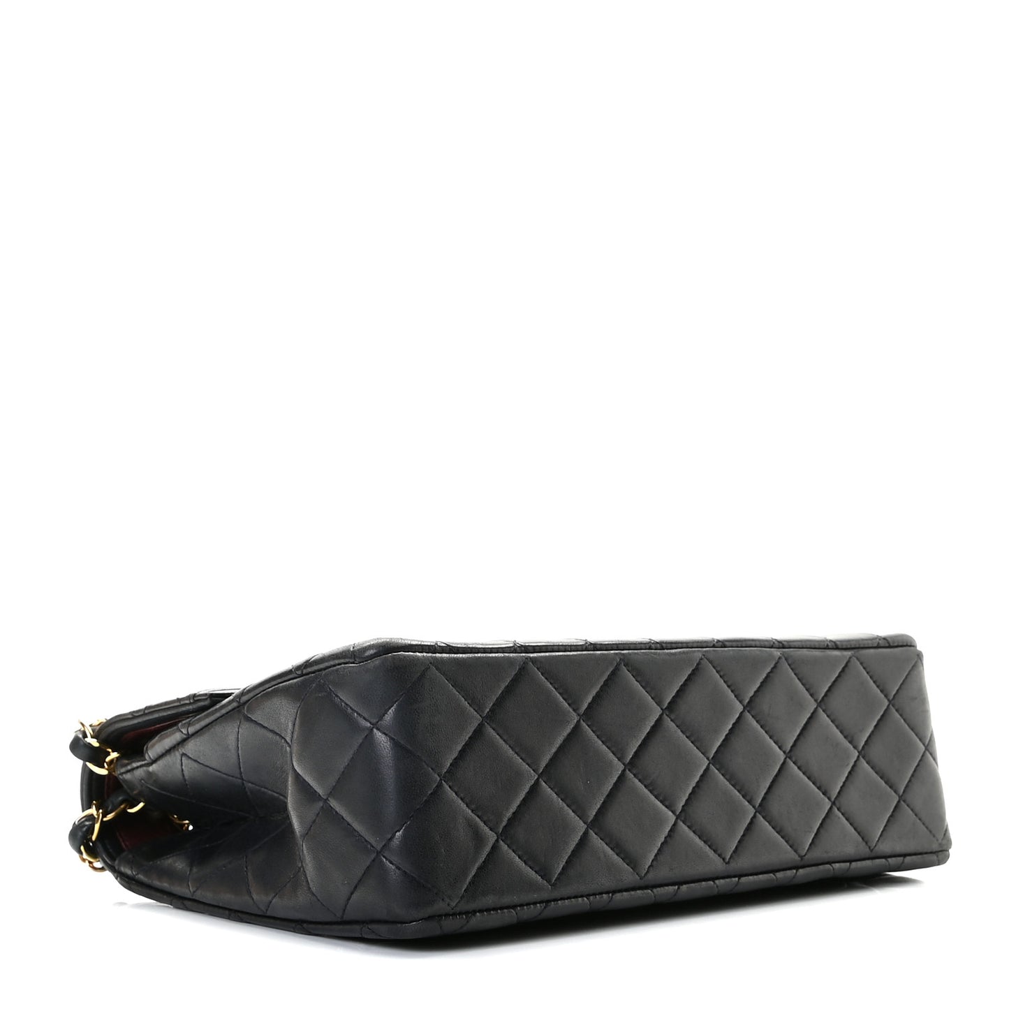 Lambskin Quilted Medium Single Flap Navy Blue