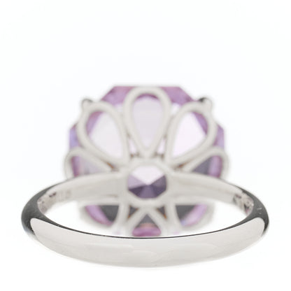 Tiffany Sterling Silver Amethyst Sparklers Octagonal Cocktail Ring 52 6 3 of 4