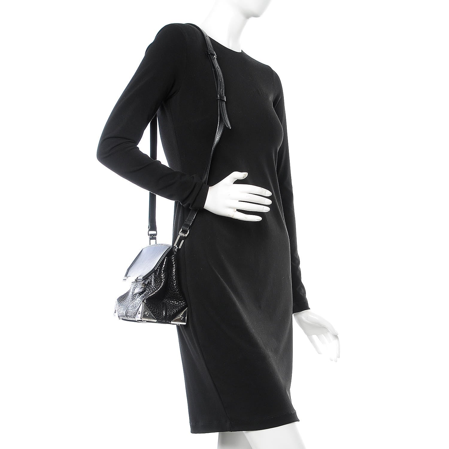 Alexander Wang Calfskin Small Marion Tote Black Silver Hardware 2 of 10