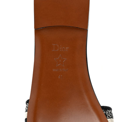 Christian Dior Canvas Embroidered Dway Mules Slide Sandals 41 Black 8 of 9