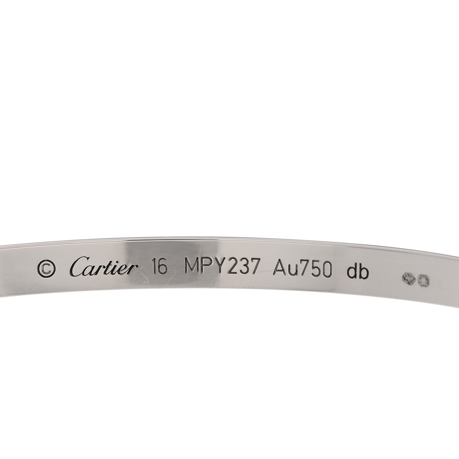 Cartier 18K White Gold Small LOVE Bracelet 16 3 of 4