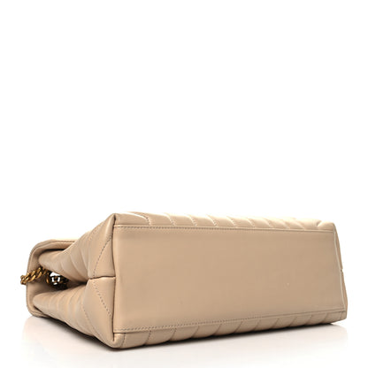 Saint Laurent Calfskin Y Quilted Monogram Medium Loulou Chain Satchel Nude Powder 4 of 12