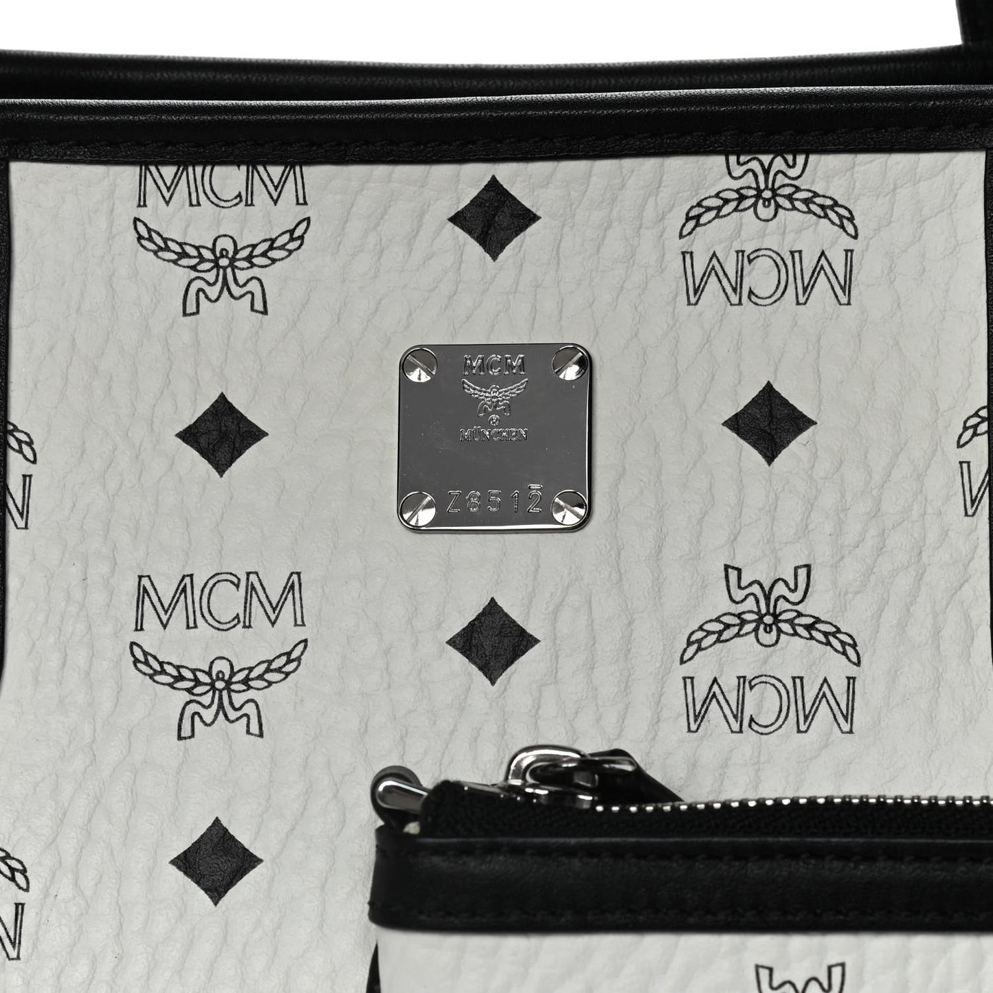 Visetos Medium Anya Zip Top Shopper Tote White