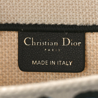 Christian Dior Canvas Embroidered Vertical Lucky Star Book Tote White Multicolor 6 of 8
