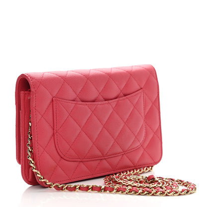 Chanel Caviar Quilted Wallet On Chain WOC Dark Pink 3 of 12