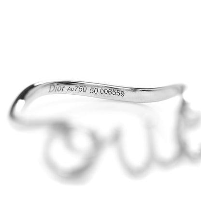 Christian Dior 18K White Gold Diamond Oui Ring 50 5.25 5 of 5