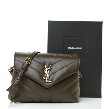 Saint Laurent Calfskin Y Quilted Monogram Toy Loulou Crossbody Bag Earth 16 of 16