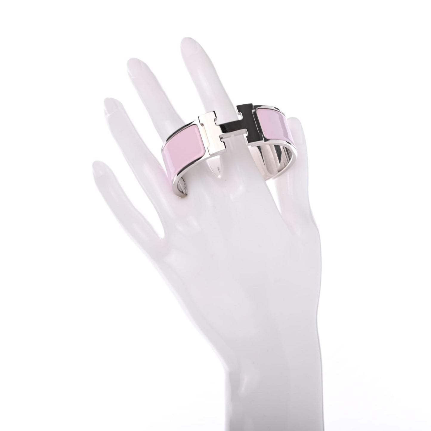Enamel Wide Clic Clac H Bracelet PM Rose Dragee