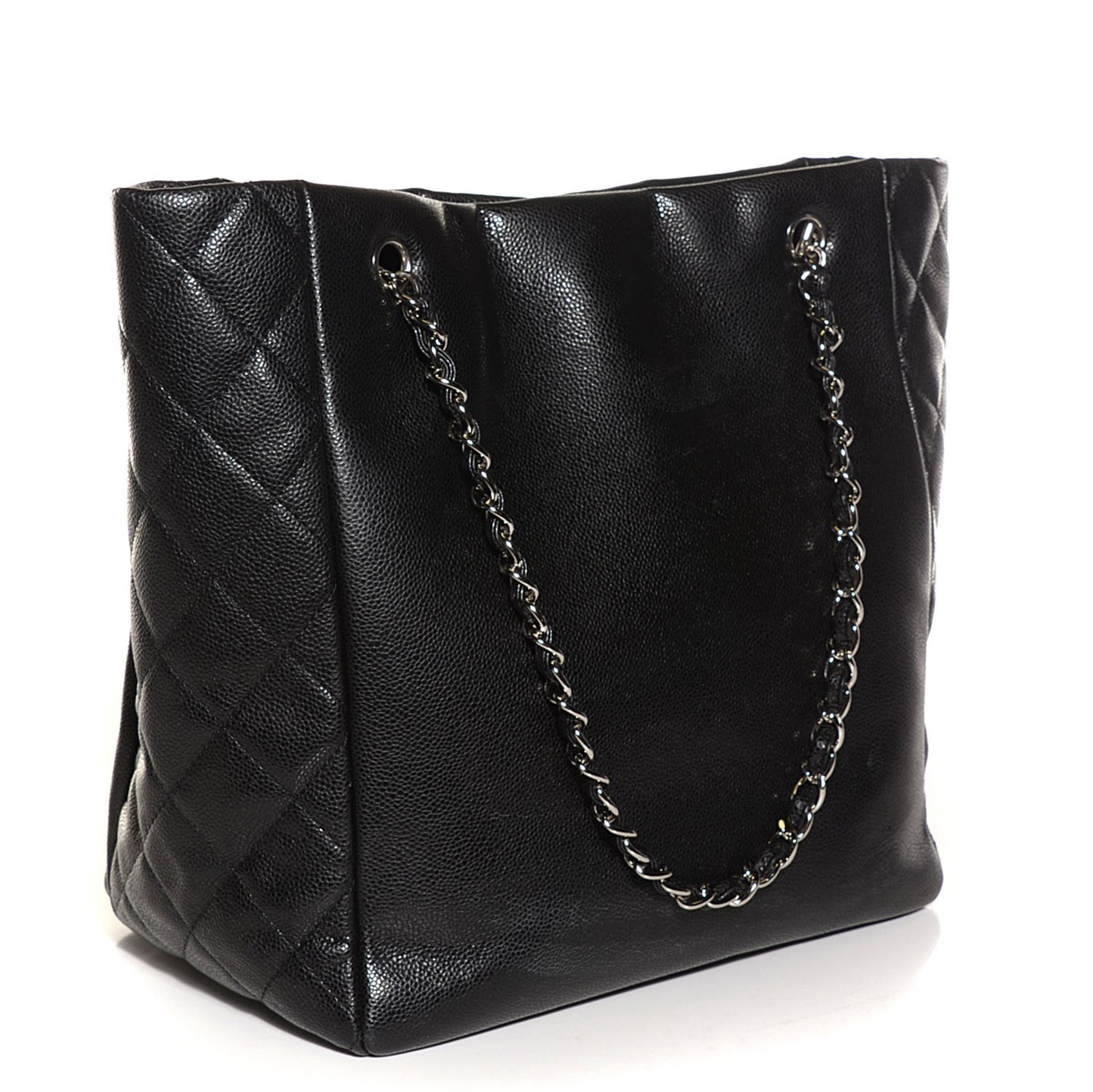 Soft Caviar Large Timeless CC Shopping Tote Black