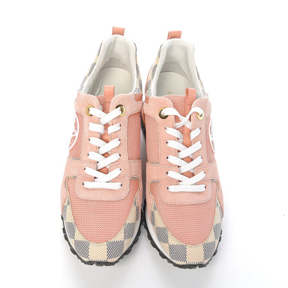 Louis Vuitton Suede Damier Azur Run Away Sneakers 37 Pink 9 of 9