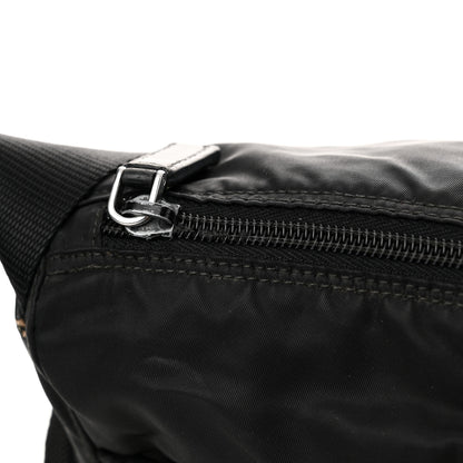 Prada Re-Nylon Vela Saffiano Pocket Double Zip Shoulder Bag Black 14 of 14
