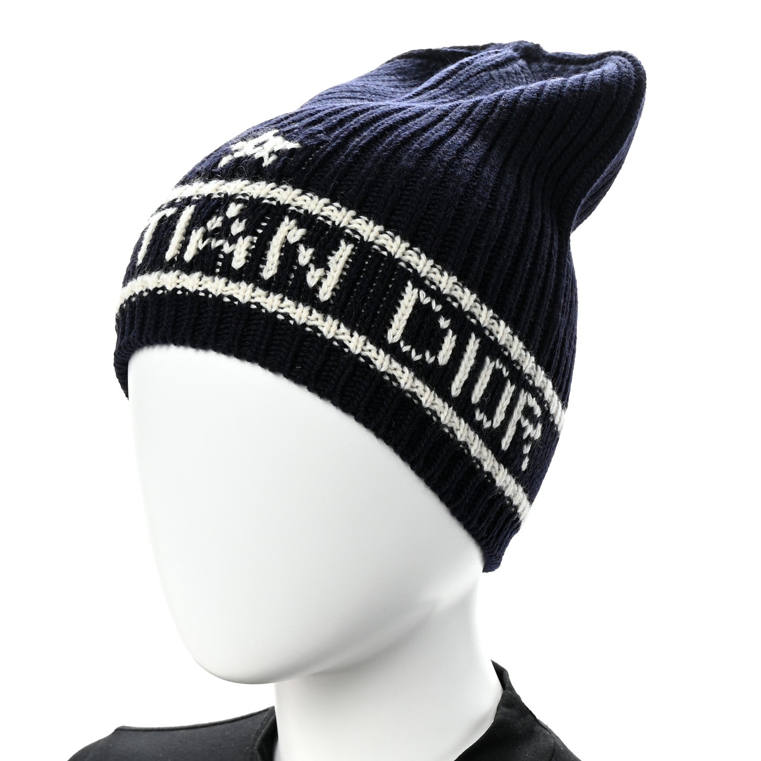 Christian Dior Wool Cashmere Star Beanie Blue Marine 2 of 5