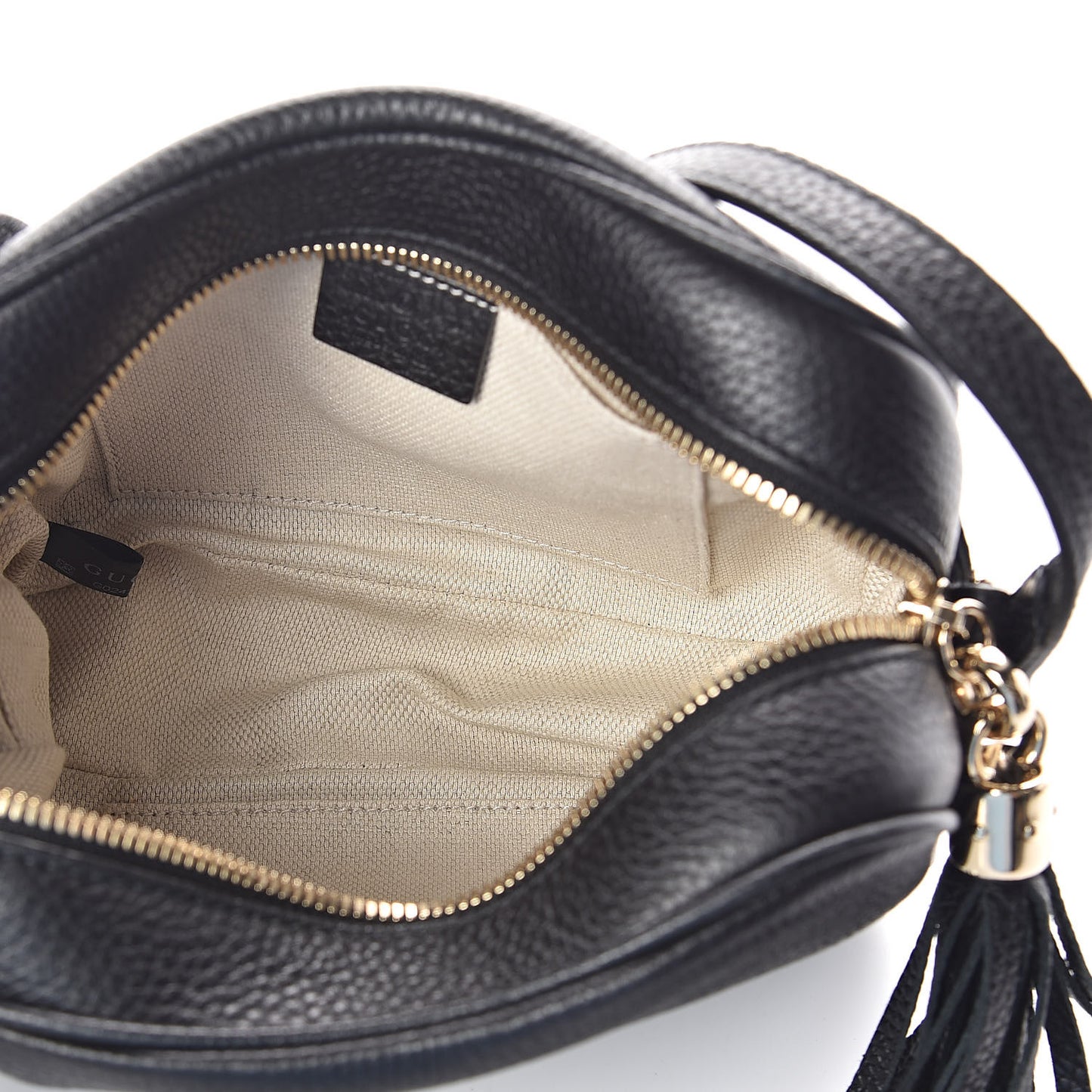 Pebbled Calfskin Small Soho Disco Bag Black