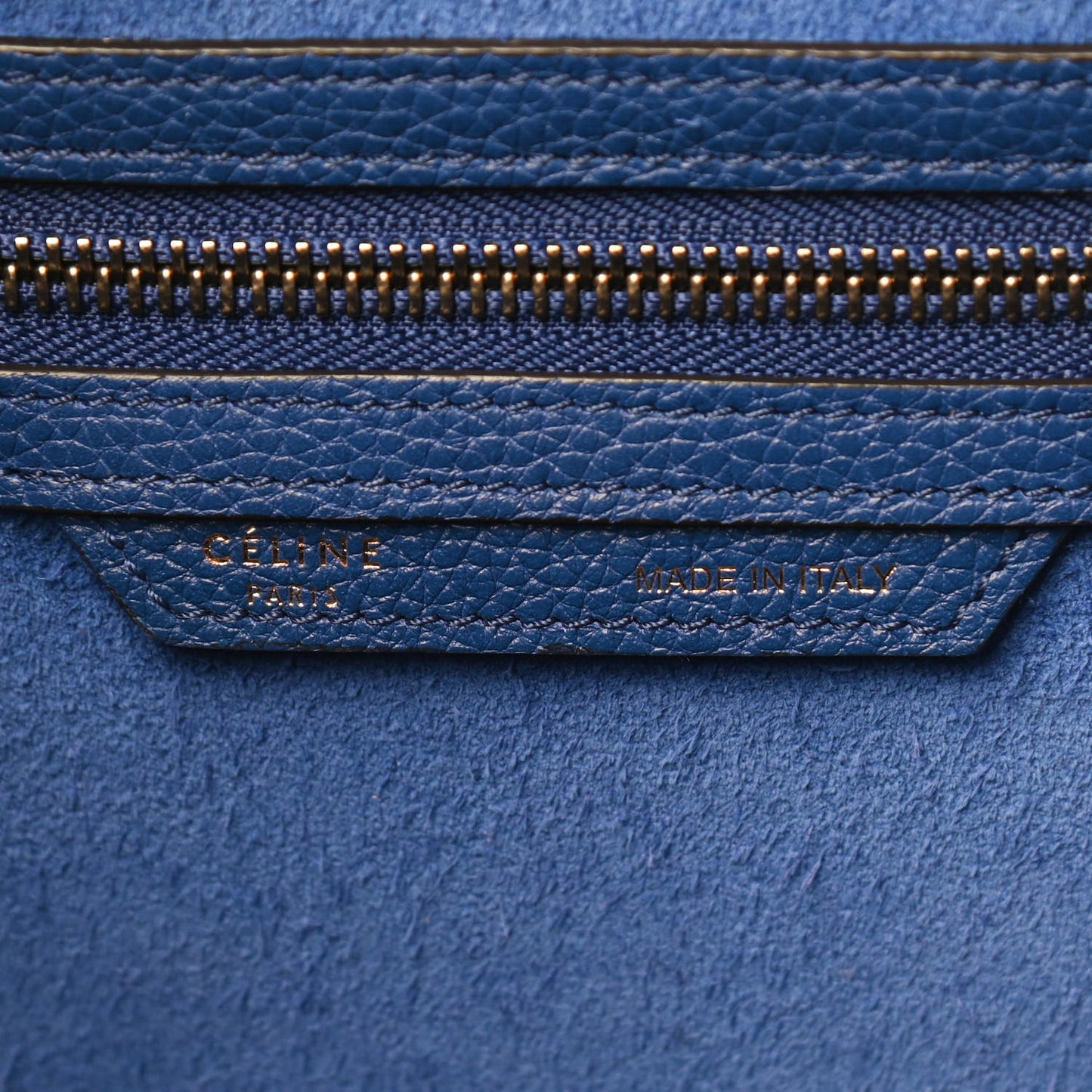 Drummed Calfskin Mini Luggage Indigo