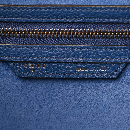 Celine Drummed Calfskin Mini Luggage Indigo 6 of 12