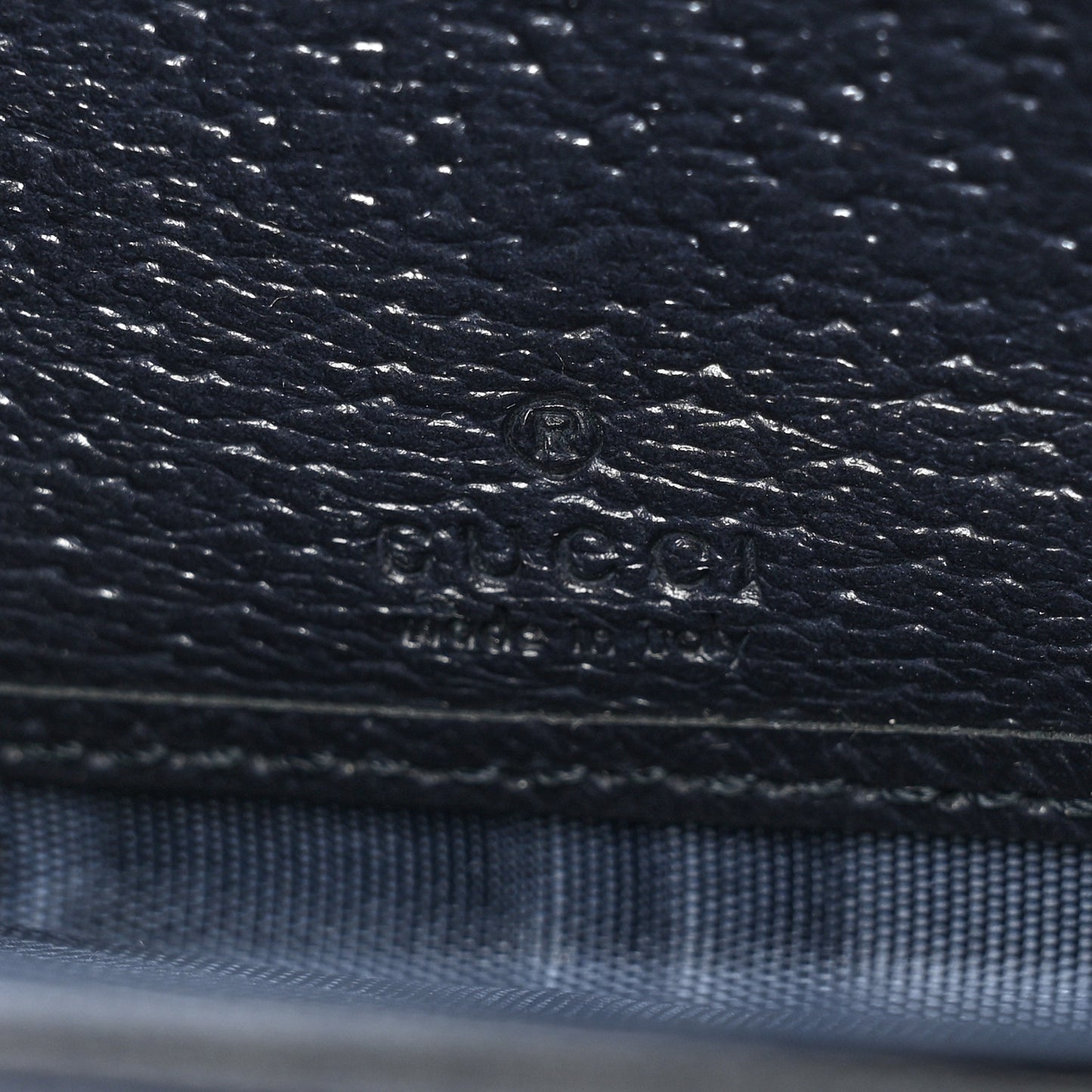 GG Supreme Monogram Textured Dollar Calfskin Web Ophidia Zip Around Wallet Beige Blue
