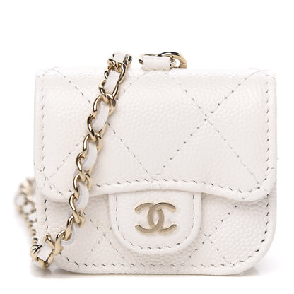 Chanel Caviar Quilted Airpods Pro Case White 1 of 9