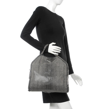 Stella McCartney Eco Python Fold Over Falabella Tote Grey 2 of 6
