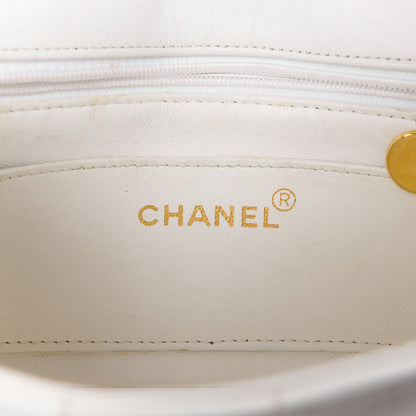 Chanel Lambskin Vertical Quilt Mini Flap Black White 6 of 18