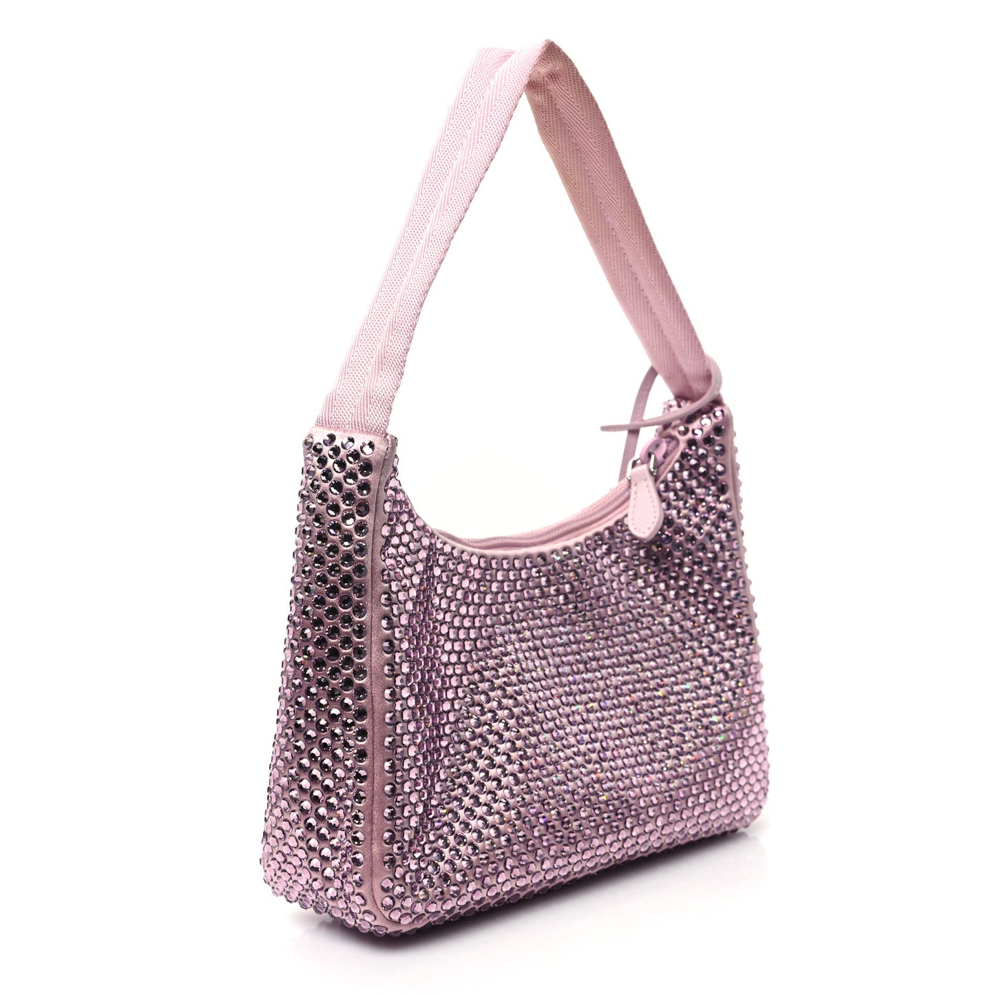 Satin Crystal Mini Re-Edition 2000 Bag Alabastro