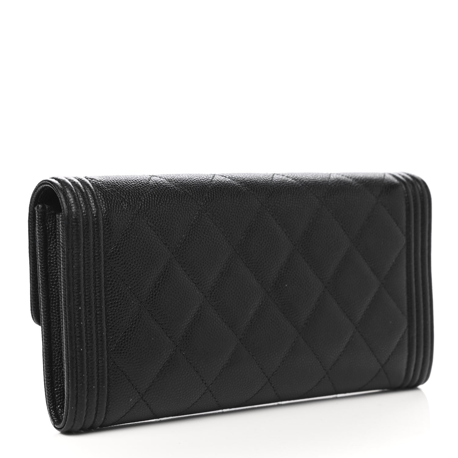 Chanel Caviar Quilted Long Boy Flap Wallet Black 3 of 9