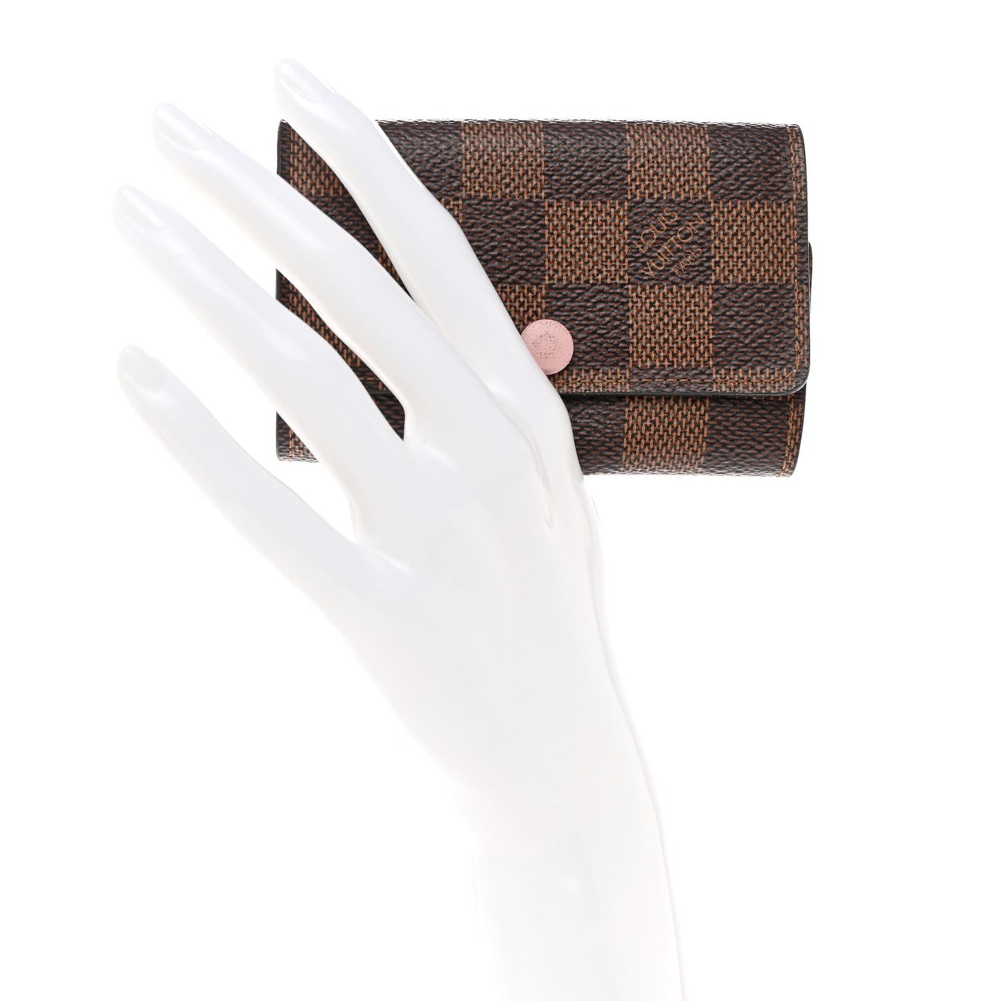 Damier Ebene Multicles 6 Key Holder Rose Ballerine
