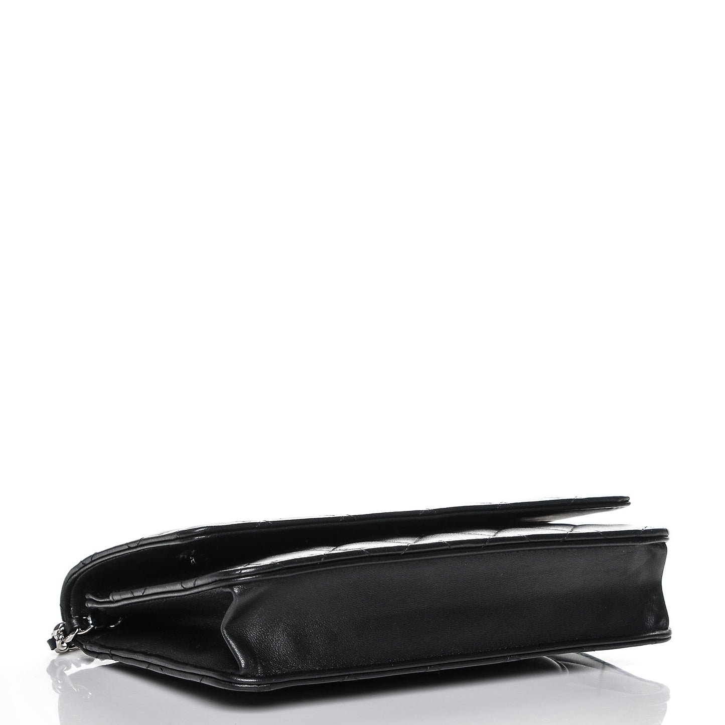 Lambskin Quilted Wallet On Chain WOC Black