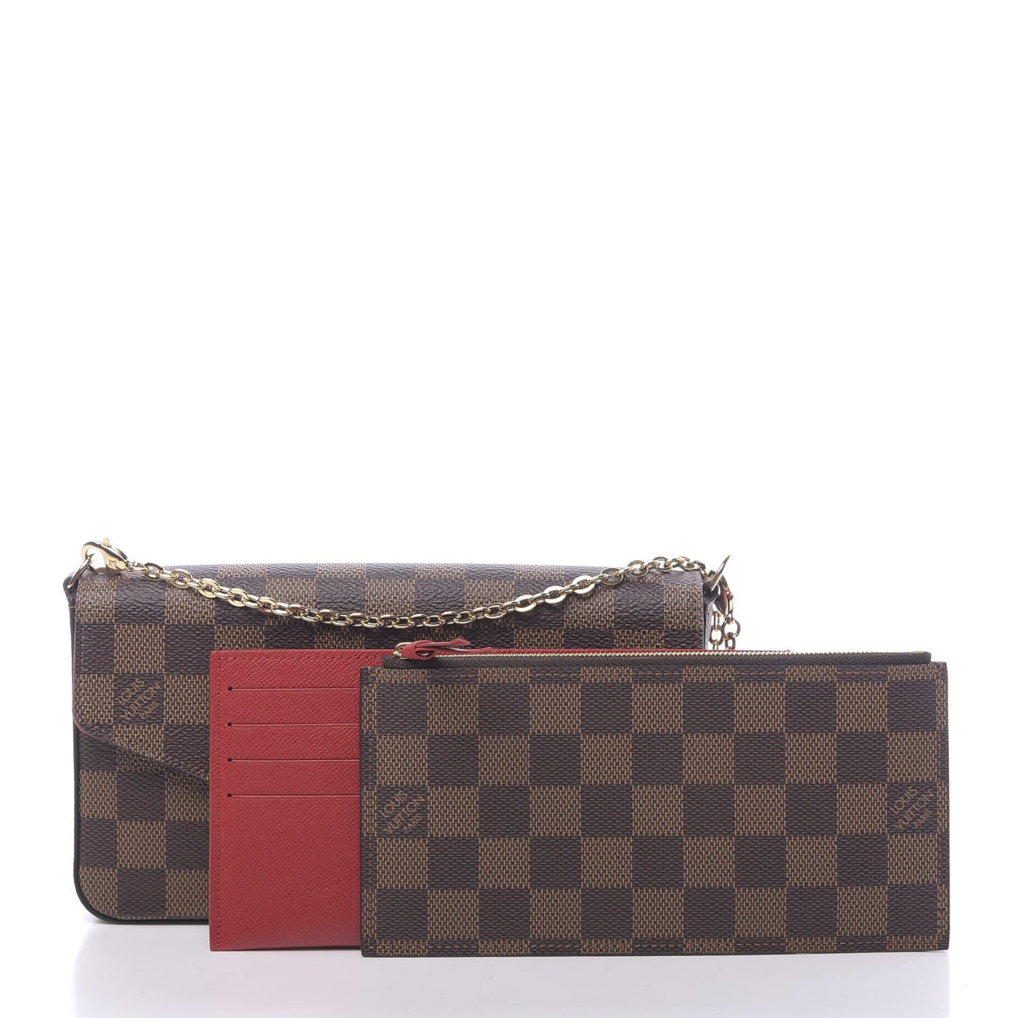 Damier Ebene Pochette Felicie Chain Wallet