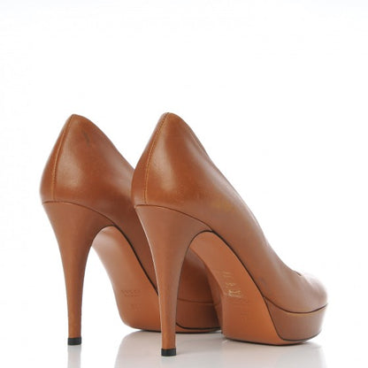 Gucci Nappa Betty Platform High Heel Pumps 36 Brown 4 of 11