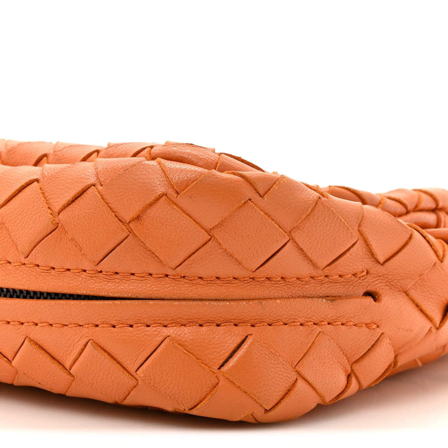 Nappa Intrecciato Small Chain Crossbody Tangerine