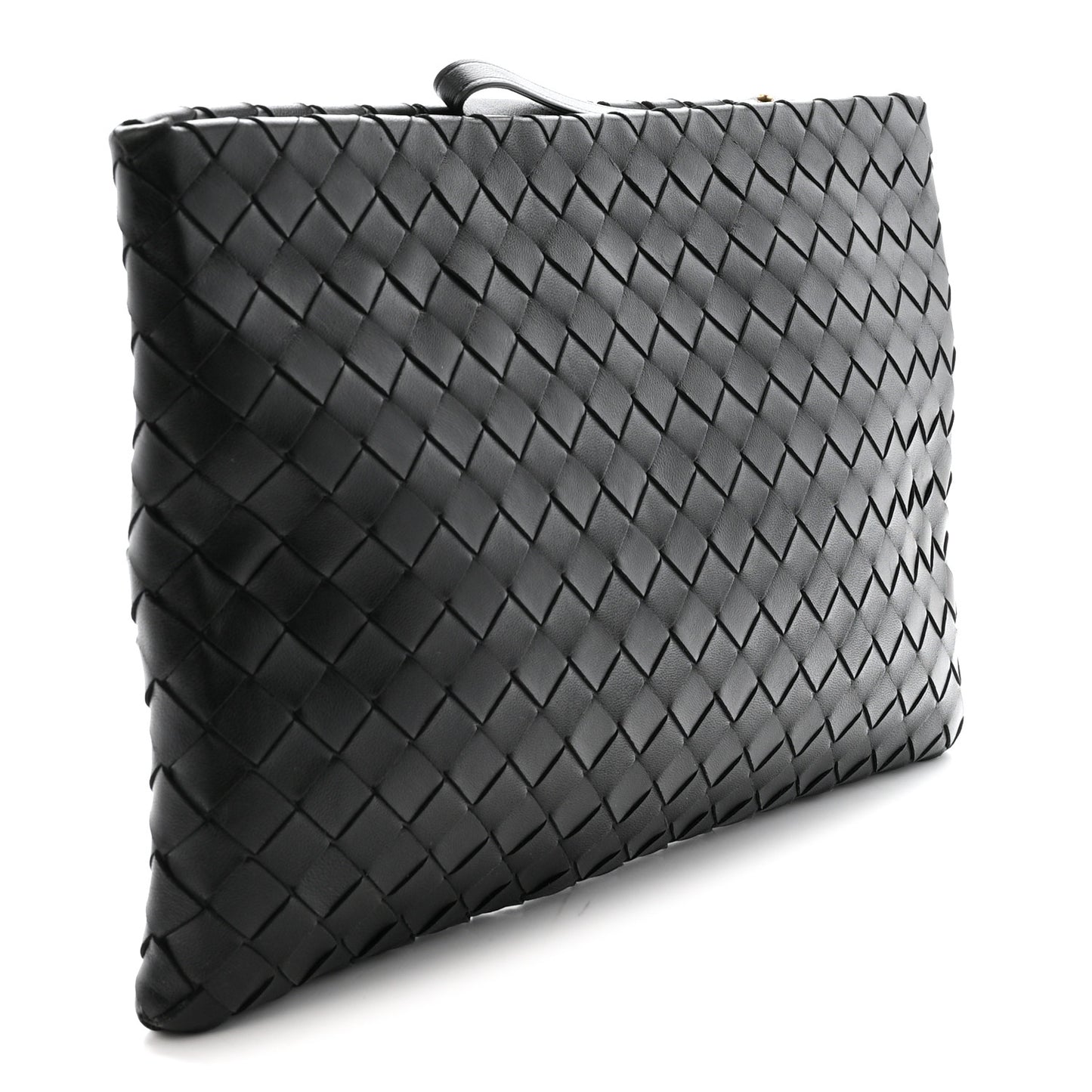 Nappa Intrecciato Large Flat Pouch Black