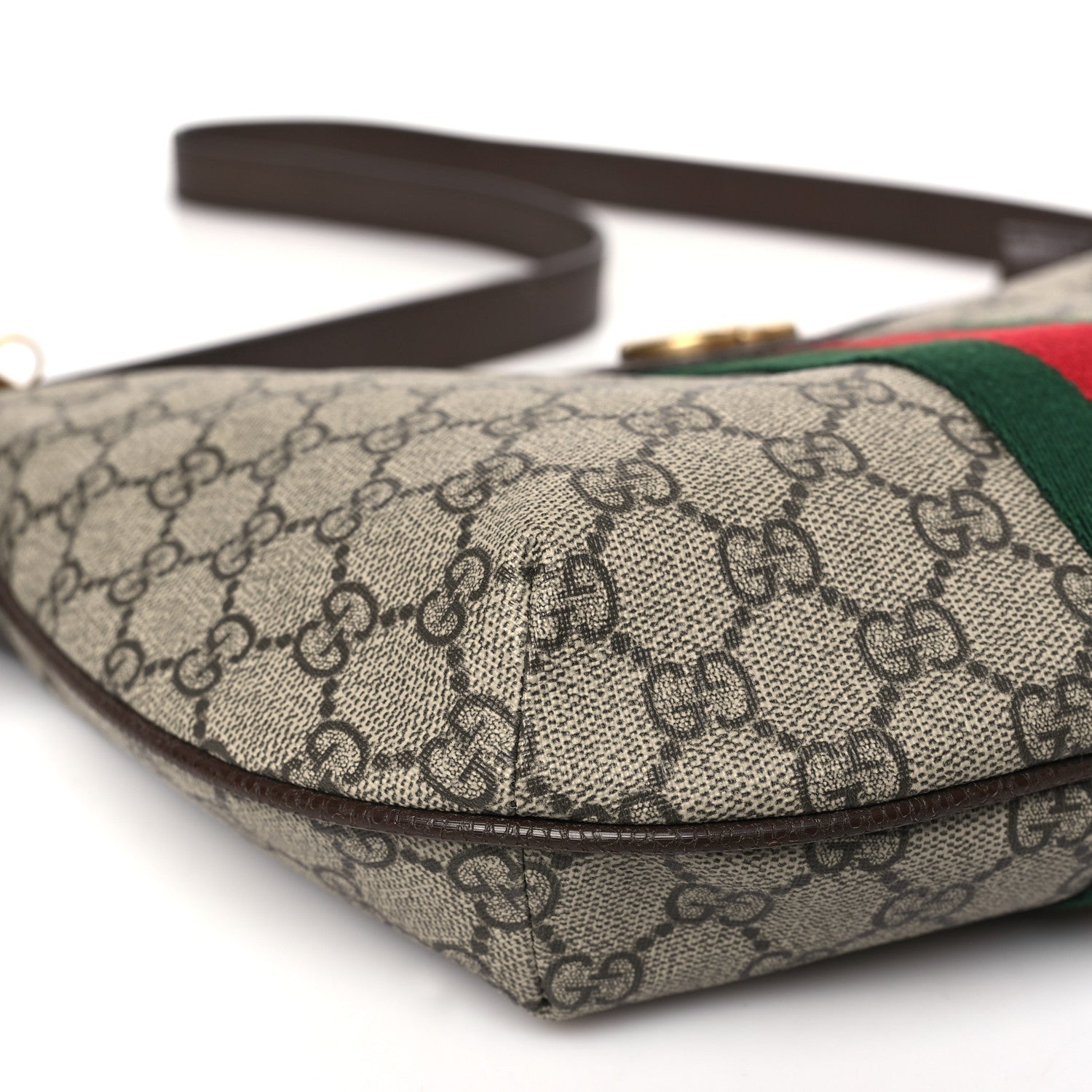 Gucci GG Supreme Monogram Web Small Ophidia Half Moon Hobo Brown 8 of 9