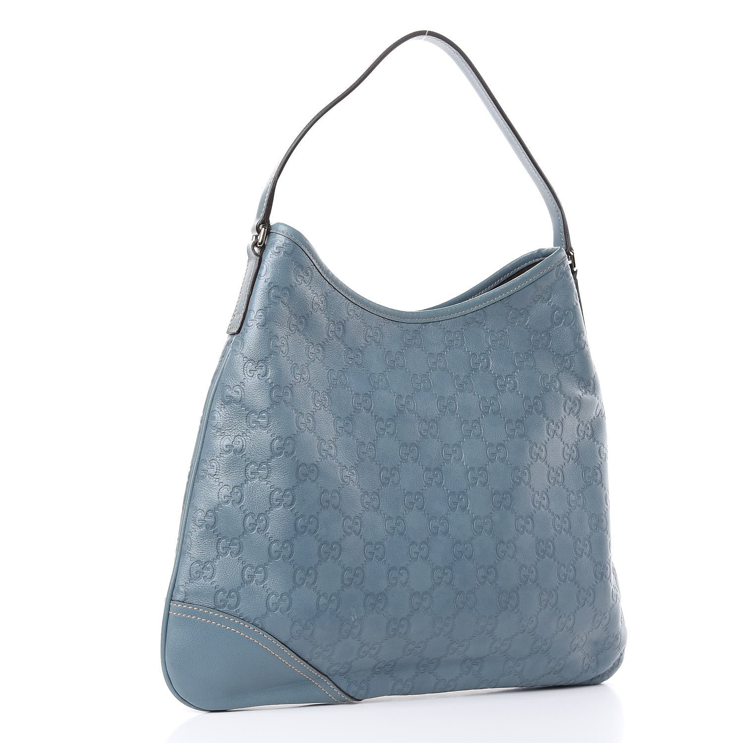 Gucci Guccissima Medium New Britt Hobo Blue 3 of 12