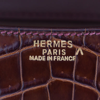 Hermes Shiny Porosus Crocodile Constance 23 Miel 11 of 11