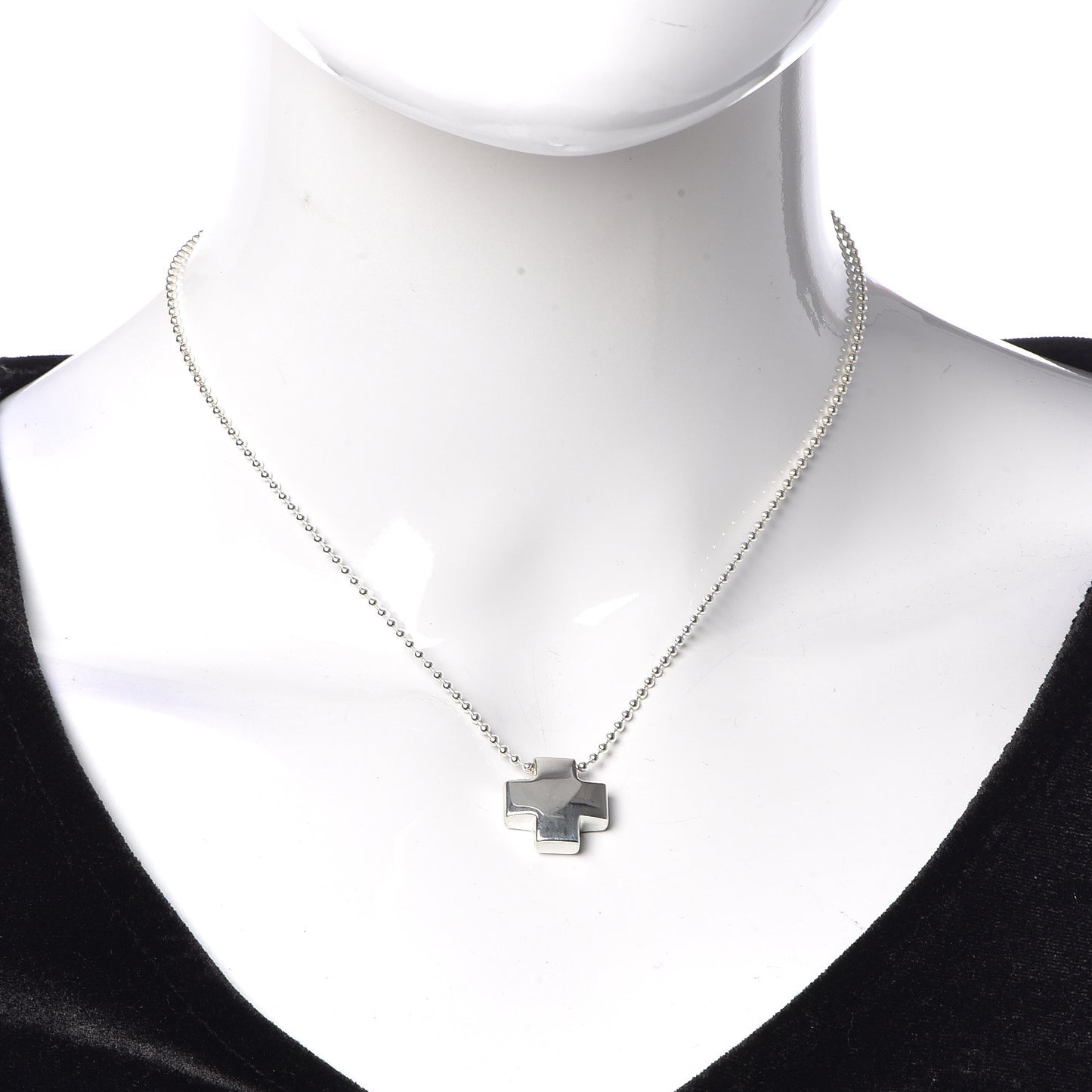Sterling Silver Square Cross Pendant Necklace