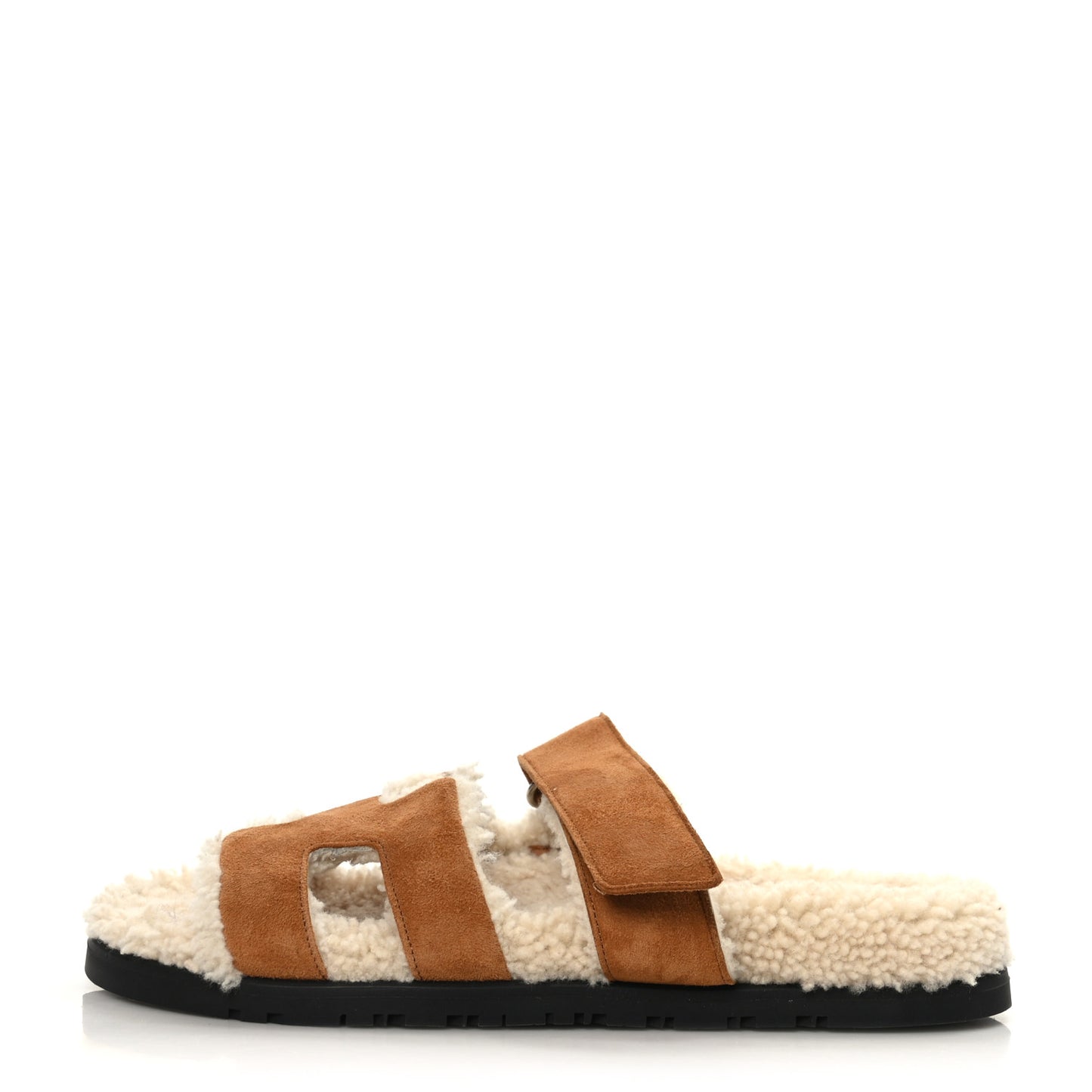 Suede Goatskin Woolskin Womens Chypre Sandals 38 Naturel Ecru