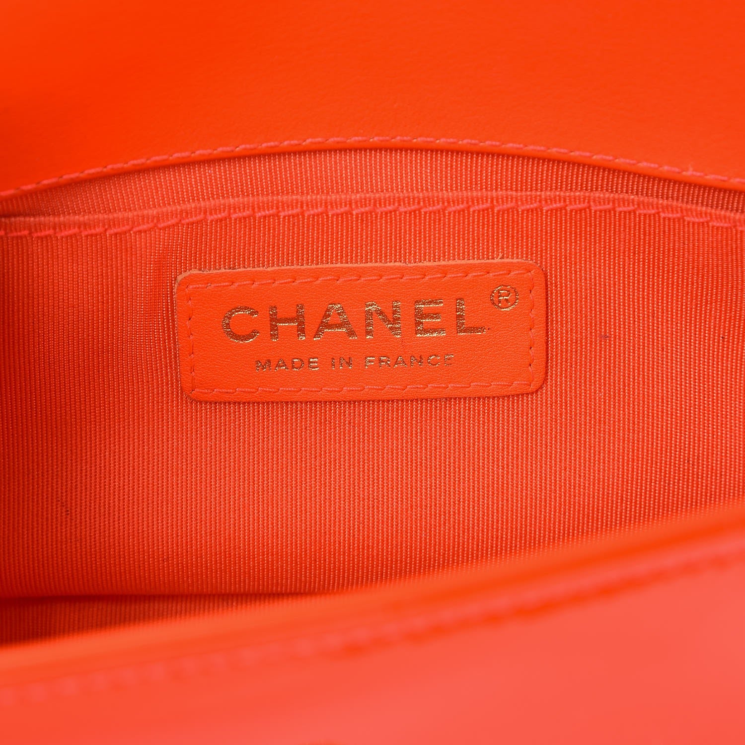 Chanel Patent Calfskin Quilted Small Boy Flap Orange 6 of 13