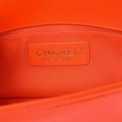 Chanel Patent Calfskin Quilted Small Boy Flap Orange 6 of 13