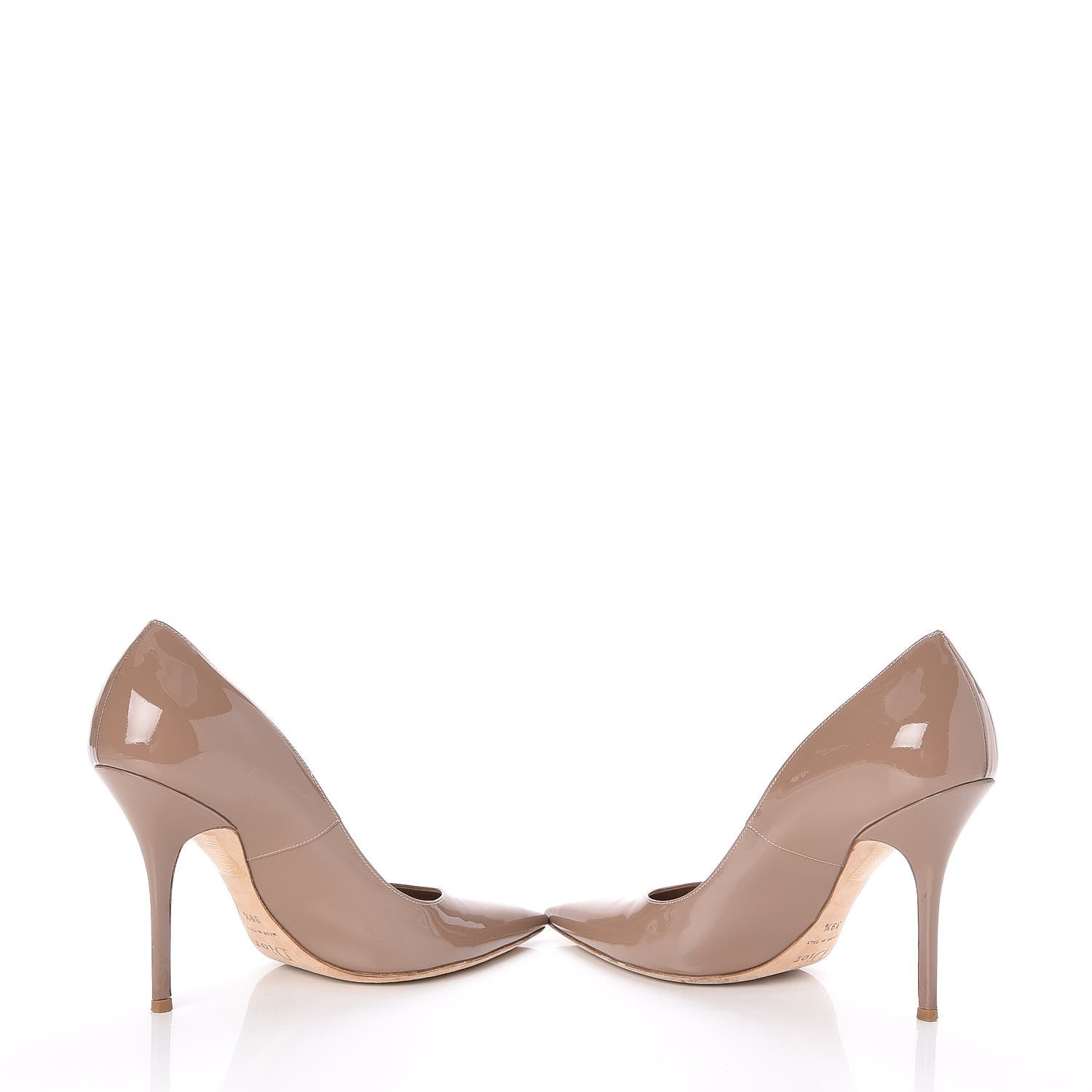 Christian Dior Patent Pointed Toe Pumps 39.5 Beige 5 of 9