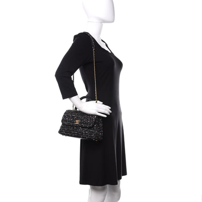 Chanel Tweed Sequin Mini Coco Handle Flap Black 2 of 11