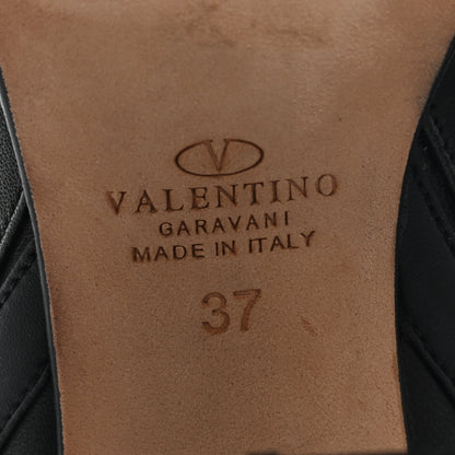 Valentino Garavani Calfskin Rockstud Double Buckle Block Heel Ankle Boots 37 Black 6 of 13
