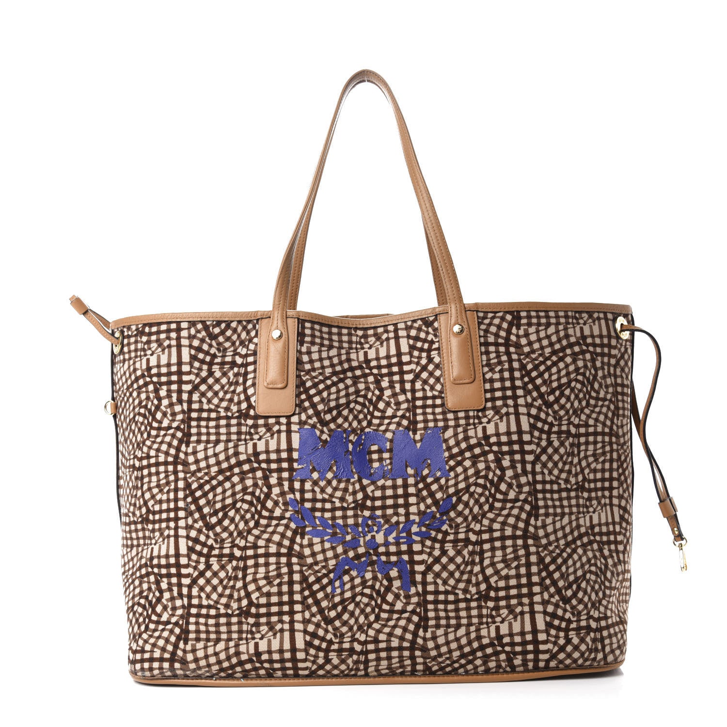 MCM Visetos Large Liz Reversible Shopper Tote Cognac 9 of 15